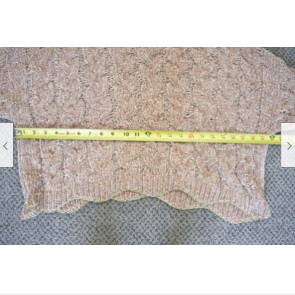 Yaira Beige Mauve Chenille Sweater Small - Picture 7 of 12